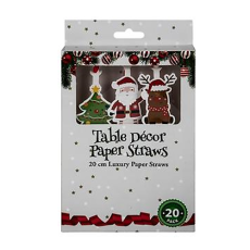 Christmas paper straws 20iece -  20cm